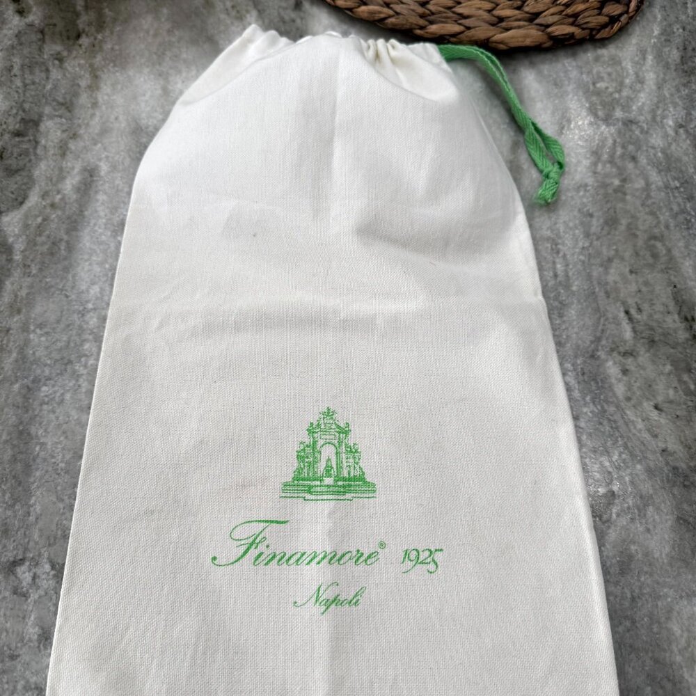 Finamore 1925 Napoli Ivory Dust Bag Storage Bag 18" x 10.5" Cotton